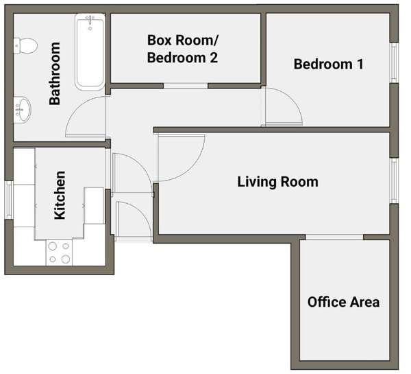 Lot: 4 - TWO-BEDROOM FLAT IN NEED OF RE-DECORATION -